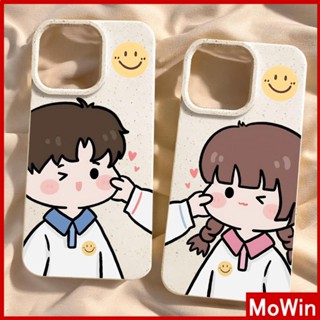 Mowin - เข้ากันได้สำหรับ เคสไอโฟน เคสไอโฟน11 เคส iphone 11 กรณีเป็นมิตรกับสิ่งแวดล้อมสีขาวกรณีนุ่มปกป้องกล้องป้องกันการกันกระแทกใบหน้าฉกคู่ยิ้มใบหน้าเข้ากันได้กับ iPhone 15 14 13 12 XR XS 7 8