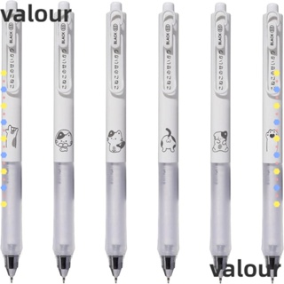 Valour ปากกาเจลพลาสติก 0.5 มม. สีดํา คุณภาพสูง สําหรับสํานักงาน 6 ชิ้น