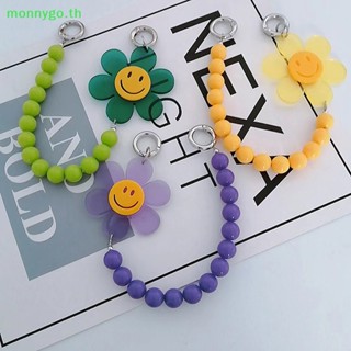 Monnygo สายโซ่อะคริลิค ลายดอกไม้ หน้ายิ้ม ดอกทานตะวัน สําหรับคล้องโทรศัพท์มือถือ กระเป๋าเดินทาง เครื่องประดับ DIY
