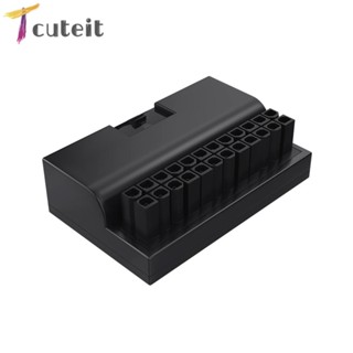 Tcuteit อะแดปเตอร์เชื่อมต่อเมนบอร์ด ATX 24 Pin เป็น 90 องศา