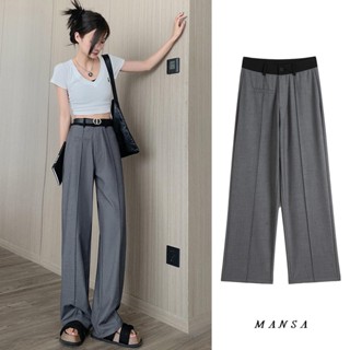 MANSA korean wide leg trousers pants กางเกงขายาว กางเกงขากว้าง