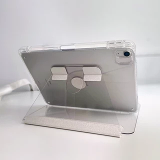NEW Crystal Glass Case for Air4 Air5 Air6 เคสไอแพดPro 12.9 gen7/gen8/gen9 gen10 gen11 เคส360องศา หมุนได้ มีช่องใส่ปกกา