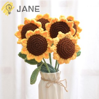 Jane ช่อดอกทานตะวันจําลอง ผ้าวูลถักโครเชต์ แฮนด์เมด 40 ซม. DIY สําหรับวันแม่