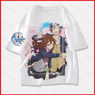 เสื้อยืดแขนสั้นลําลอง พิมพ์ลายอนิเมะ The Missing Pieces Horimiya Kyouko Izumi แฟชั่นสําหรับผู้ชาย และผู้หญิง