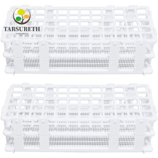 Tarsureth ชั้นวางหลอดทดลอง พลาสติก 60 หลุม 60 หลุม 16 มม. สีขาว ประกอบง่าย 16 มม. 2 แพ็ค