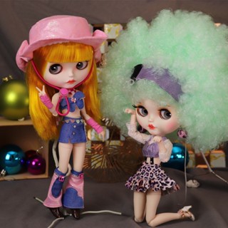 ฟิกเกอร์ตุ๊กตา DBS Blyth Pouting Mouth Afro Hair White Skin Matte Face Caput Medusae Hair 1/6 BJD Azone S Anime Girl QHSY