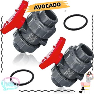 Avocarr วาล์วบอลยูเนี่ยน PVC DN25 สีดํา 1 นิ้ว 2 ชิ้น