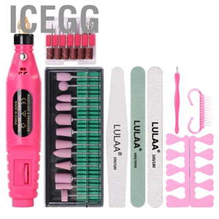 Icegg Electric Nail Polishing Machine Set Portable Mini USB Adjustable File Tools for Manicurist