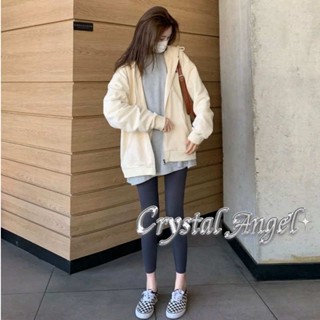 Crystal เสื้อผ้าผู้ญิง แขนยาว เสื้อฮู้ด คลุมหญิง สไตล์เกาหลี แฟชั่น WWY239033G 36Z230906