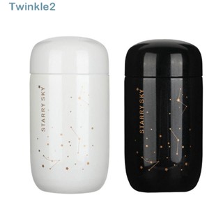 Twinkle ขวดน้ํา แก้วกาแฟ แบบพกพา กันรั่ว ลายท้องฟ้ากลางคืน 200 มล.