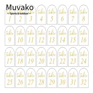 Muvako แผ่นป้ายอะคริลิค ใช้งานง่าย พร้อมขาตั้ง สําหรับตกแต่งโต๊ะ 15 ชิ้น