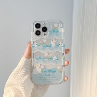 Yiki|เคสโทรศัพท์มือถือแบบนิ่ม TPU ลายกระต่ายน่ารัก สีฟ้า สําหรับ OPPO A17 A17K A16 A16K A15 A7 A5S A5 A3S A8 A31 2020 A52 A92 A5 A9 2020 A1K R17