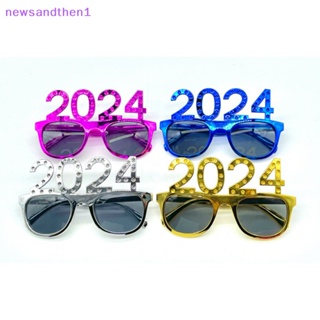 Newsandthen1 ตัวเลข แว่นตา ปาร์ตี้ปีใหม่ คอสเพลย์ พร็อพตัวเลข 2024 แว่นตาตกแต่ง ดี