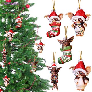 Thevantin Gremlins Gizmo In Santa หมวกแขวน เครื่องประดับ เทศกาล น่ารัก ลูกสุนัข อะคริลิค เครื่องประดับ ของขวัญคริสต์มาส อุปกรณ์งานเลี้ยง เทศกาล สินค้าดี