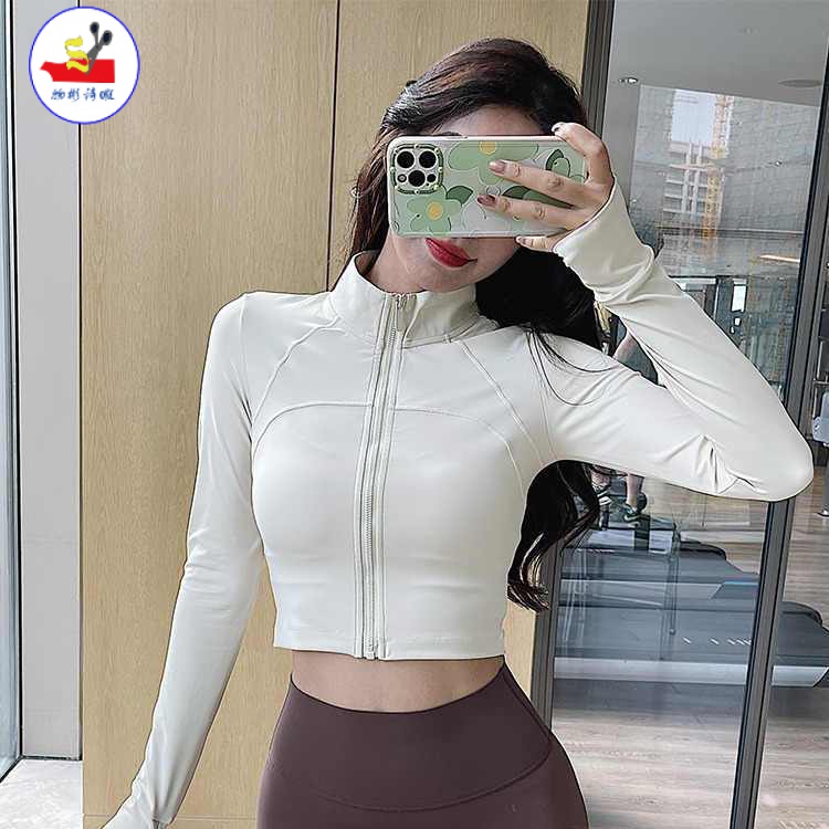 Wsx gymshark ผู้หญิง สุภาพสตรีสั้นเบลเซอร์ยืนคอปกเอวฟิตเนสบอดี้เสื้อ 2024