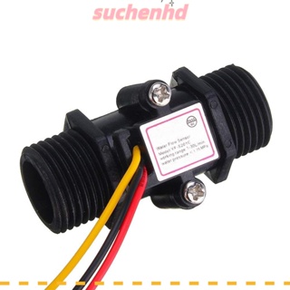 Suchenhd เครื่องวัดการไหลของน้ํา พลาสติก 1-30 ลิตร ต่อนาที เกลียวตัวผู้ แบบพกพา สีดํา G1/2 DN15