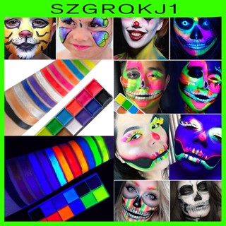 [szgrqkj1] พาเลทสีทาหน้า 12 สี สําหรับเวที วันหยุด ร่างกาย