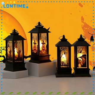 Lontime โคมไฟ LED รูปปราสาทฟักทอง ฮาโลวีน แบบพกพา DIY