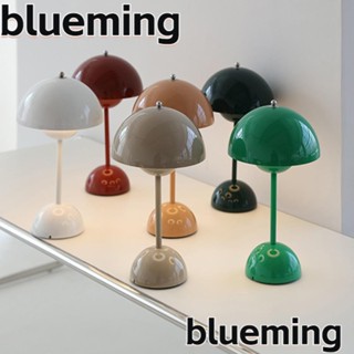 Blueming2 โคมไฟตั้งโต๊ะ LED เหล็ก รูปเห็ด ดอกไม้ สีพื้น แบบชาร์จไฟได้ สําหรับร้านอาหาร