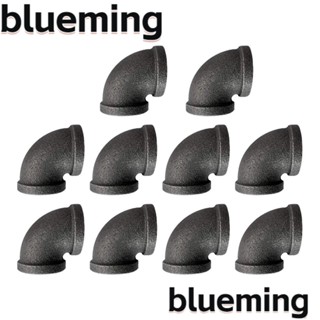 Blueming2 ข้อต่อท่อเหล็ก 1/2 นิ้ว 15 องศา สีดํา สไตล์วินเทจ 10 ชิ้น