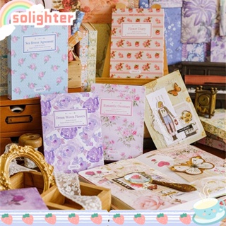 Solighter 100 ชิ้น / ล็อต วัสดุกระดาษ สีน้ํา ผ้าม่านมือ โน๊ตบุ๊ค เครื่องเขียน ตกแต่งการ์ดภาพ