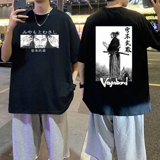 เสื้อยืดแขนสั้นลําลอง ผ้าฝ้าย พิมพ์ลายอนิเมะ Bagabondo Vagabond Manga Miyamoto Musashi แฟชั่นฤดูร้อน สําหรับผู้ชาย     