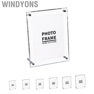 Windyons Transparent Photo Frame Acrylic Picture to Display  and Photos with Metal Rack