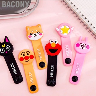 Bacony Cartoon Cable Winder Lovely Silicone Wire Ties Botton  Cord Organizer Headphone Holder