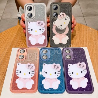 ใหม่ เคสโทรศัพท์มือถือ TPU นิ่ม กันรอยกล้อง ลายแมวน่ารัก สีชมพู แวววาว คละสี สําหรับ OPPO A38 4G A38 2023