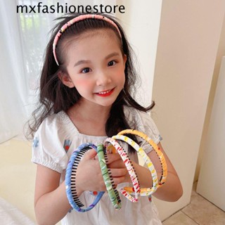 Mxfashione ที่คาดผมเด็ก ญี่ปุ่น วินเทจ พิมพ์ล้างหน้า ที่มีสีสัน ดอกไม้ ฟัน ที่คาดผม