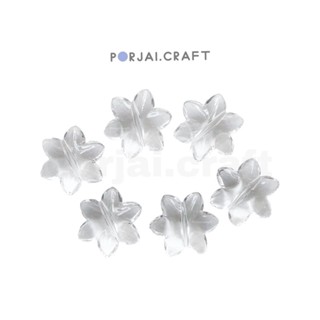 ลูกปัดดอกไม้ใส Clear flower beads 17mm