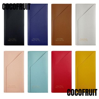 Cocofruit กระเป๋าสตางค์ หนัง Pu น้ําหนักเบา สีพื้น สําหรับใส่หนังสือเดินทาง บัตรเครดิต บัตรประจําตัวประชาชน