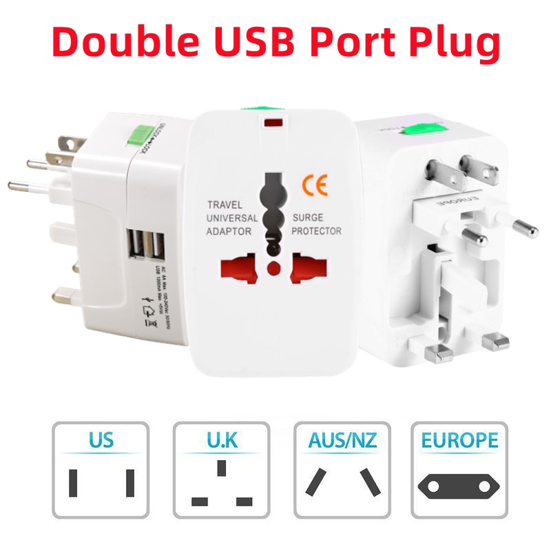 อะแดปเตอร์สําหรับเดินทางสากล EU UK US Australia AC Charger Adapter Socket Converter Plug Socket Conn