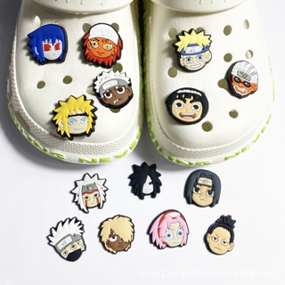 10 ชิ้น การ์ตูน Sasuke Uzumaki Jibbits สําหรับ Croc Pins ชุดนารูโตะ Jibits Charm Kakashi Jibitz Crocks สําหรับเด็ก รองเท้า เสน่ห์ อุปกรณ์เสริมตกแต่ง