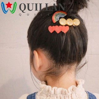 Quillan กิ๊บติดผม ลายการ์ตูนกบ แครอท สตรอเบอร์รี่ คริสตัล สีรุ้ง