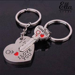 Ellastore123 พวงกุญแจคู่รัก รูปหัวใจ ของขวัญวันวาเลนไทน์ 1 คู่