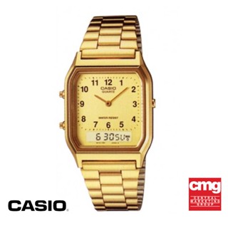 CASIO นาฬิกาข้อมือ CASIO รุ่น AQ-230GA-9BHDF วัสดุสเตนเลสสตีล สีทอง