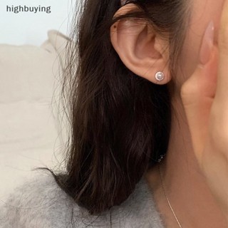 [highbuying] 1 คู่ คลาสสิก ทรงกลม น้ําจืด มุก ต่างหูสตั๊ด เพทาย มุกเทียม ต่างหูลูกปัดกลม สําหรับผู้หญิง หมั้น งานแต่งงาน เครื่องประดับใหม่ พร้อมส่ง