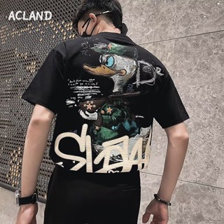 Acland เสื้อยืดผู้ชาย ผู้ชายเสื้อเชิ้ต เสื้อยืด ผ้านุ่ม ใส่สบาย ไม่หด ไม่ต้องรีด MTX2390KGY 37Z230912