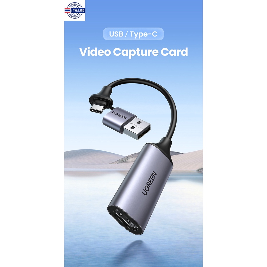 【HDMI】UGREEN 4K Video Capture Card Type C Collector HDMI to USB + USB C for Monitor Laptop SLR Camera Model: 40189