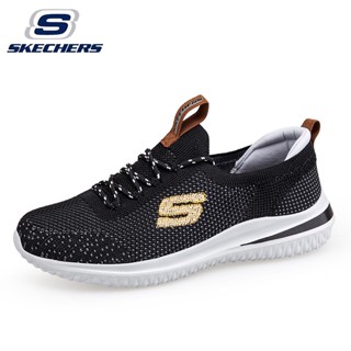 Skechers_ รองเท้ากีฬาลําลอง ส้นเตี้ย แบบผูกเชือก พื้นหนา ทนต่อการสึกหรอ สําหรับผู้ชาย