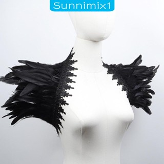 [Sunnimix1] ผ้าคลุมไหล่ ประดับขนนก ใส่สบาย หรูหรา สําหรับคอสเพลย์