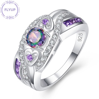 Flyup Gorgeous Mystic Topaz แหวนเงิน 925 แฟชั่น สําหรับผู้หญิง ไซซ์ 6-10 TH