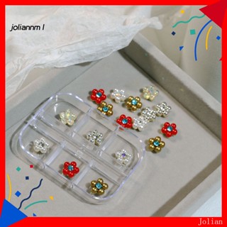 [JM] อุปกรณ์ตกแต่งเล็บ ดอกไม้ ขนาดเล็ก น้ําหนักเบา DIY สําหรับผู้หญิง 6 ชิ้น ต่อกล่อง