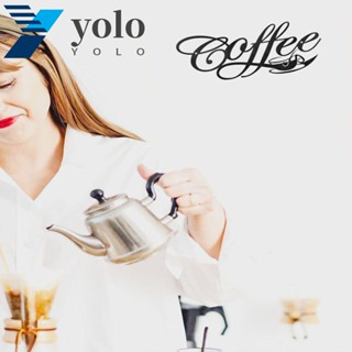 Yolo ป้ายโลหะ รูปถ้วยกาแฟ สีดํา สร้างสรรค์ สําหรับตกแต่งผนัง ห้องนั่งเล่น