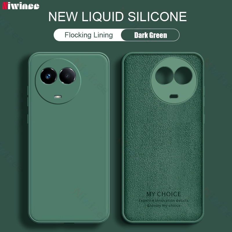 Niwinee เคสซิลิโคนนิ่ม ทรงสี่เหลี่ยม สีแคนดี้ สําหรับ Realme 11 5G Realme 11X 5G N00-T00 2023