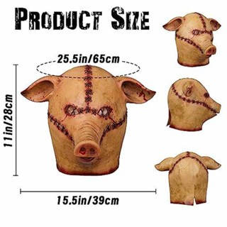 Halloween Scary Masks Novelty Pig Head Horror With Hair Masks Cosplay Costume Realistic Latex Festival Supplies Mask