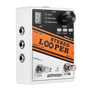 Ammoon STEREO LOOPER แป้นเหยียบเอฟเฟคกีตาร์ 10 ลูป บันทึกเวลาได้สูงสุด 10 นาที สําหรับแต่ละลูป Tpth