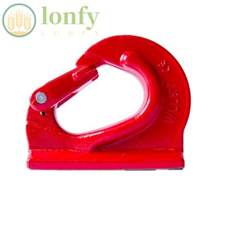 Lonfy G80 ตะขอเชื่อม โลหะผสมเหล็ก 2T ความแข็งแรงสูง พร้อมกลอน สีแดง ความจุ 4400lbs พร้อมตัวเคลือบ สําหรับรถเครน แทรกเตอร์