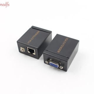 Nedfs อะแดปเตอร์ขยายสัญญาณ VGA เป็น RJ45 VGA เป็น RJ45 60 ม. ไม่ต้องใช้ตัวรับส่งสัญญาณ VGA เป็น RJ45 สําหรับแล็ปท็อป